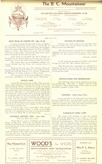 The B.C. Mountaineer 1932 June 1 thumbnail